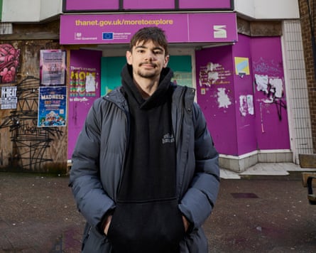 Young man in a padded jacket
