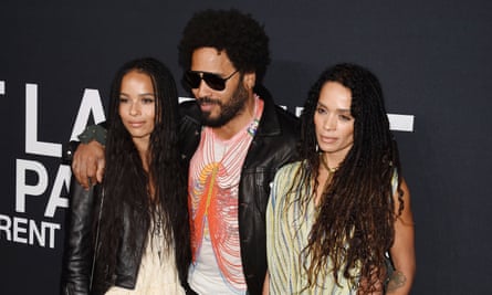 All star line-up: with her parents musician Lenny Kravitz and actress Lisa Bonet in 2016.