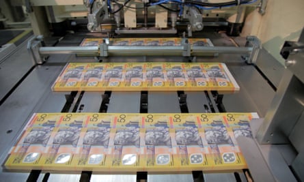 $50 Australian notes being printed.