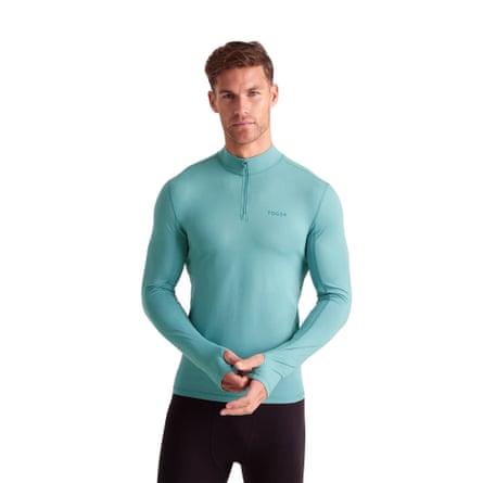 TOG24 Snowdon Men’s Thermal Quarter Zip Base Layer in Steel Teal