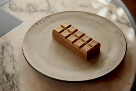 One of Fenix’s more ‘Aegean-appropriate’ desserts is this nougatine-studded chocolate Ion iced mousse named after the nation’s favourite bar