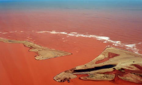 An aerial view of the Doce River – which was flooded with toxic waste after an iron ore mine’s dam burst.