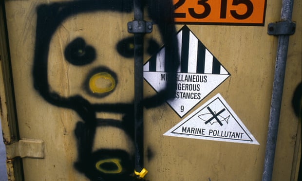 Greenpeace Graffiti on a PCB Barrel.