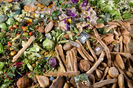 Image taken from above of food waste collected by Bio Collectors, which provides a low-cost food waste collection from business premises before processing it into agricultural fertiliser.