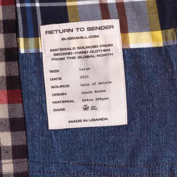 A label identifies the origin, source and care details of each garment in the Return to Sender range.