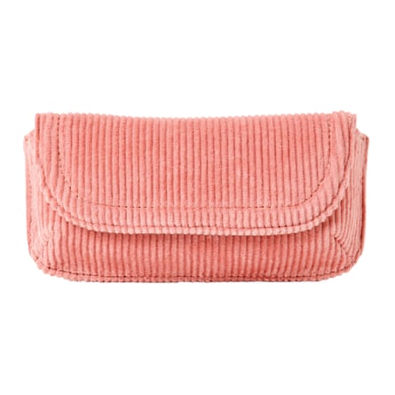 Pink corduroy glasses case