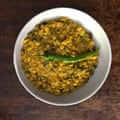 The Krishna Dutta version uses five different types of dal.