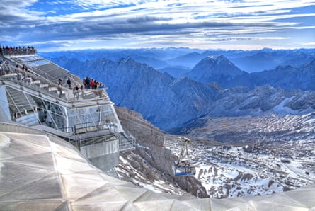 Terrace on the summit of the Germany’s highest mountain, Zugspitze.