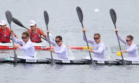 Lisa Carrington, far left, and Alicia Hoskin, Caitlin Regal and Teneale Hatton came fourth in the K4 500m final in Tokyo.