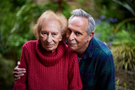 Simon with his mother at her home.