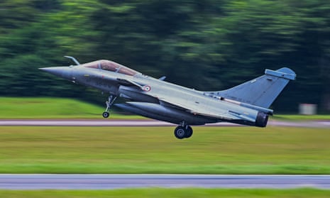 French Rafale fighter jet taking off