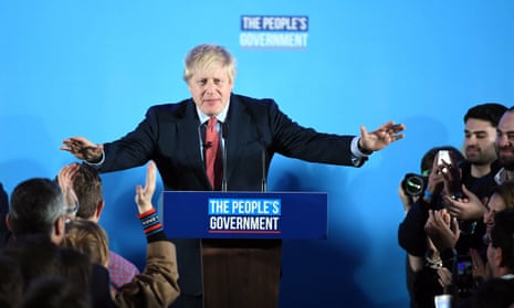 Boris Johnson delivers a victory speech after his general election victory on 13 December 2019