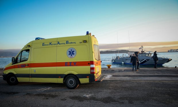 Greek emergency services await arrival of the ferry’s passengers after a fire broke out on the vessel.