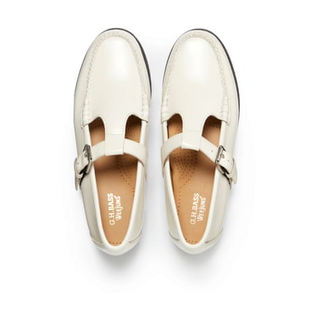 Pair of off white leather Weejuns Mary Janes