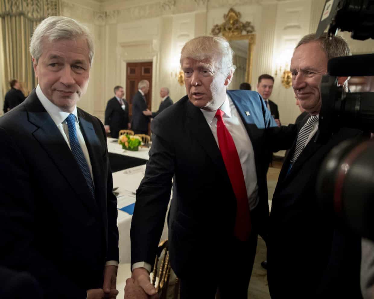 Donald Trump with Jamie Dimon in 2017