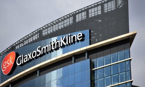 The headquarters of the British pharmaceutical company GlaxoSmithKline.