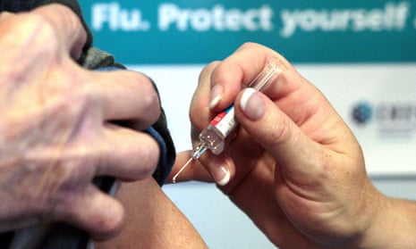 Patient is given winter flu vaccine