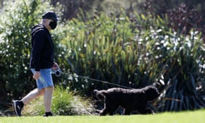 People exercising at Western Springs Park in Auckland, New Zealand.