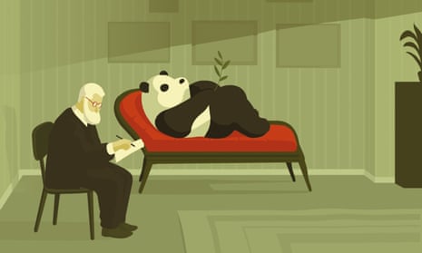 illustration of psychoanalyst and panda bear