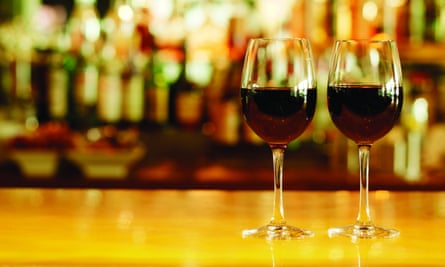 Close-up of Two Glasses of Red Wine on Bar Counter --- Image by © 68/George Doyle/Ocean/Corbis