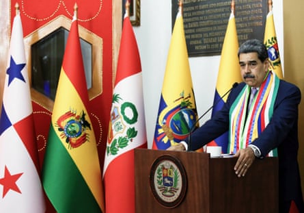 Venezuela’s President Nicolas Maduro speaking during an event on Wednesday.