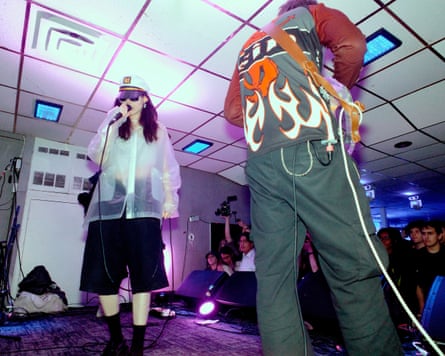 Brown and Amos performing on their boat show.