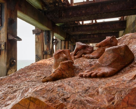 Red Erratic by Dorothy Cross at Folkestone Triennial.