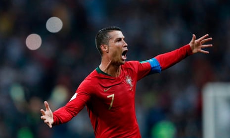 Ronaldo celebrates scoring his hat-trick.