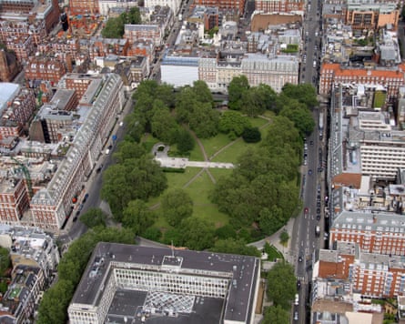 An aerial view of Grosvenor Square Gardens
