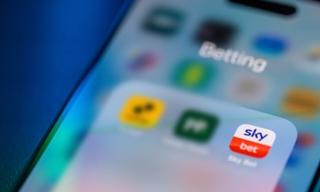 A smartphone displaying icons for gambling apps.