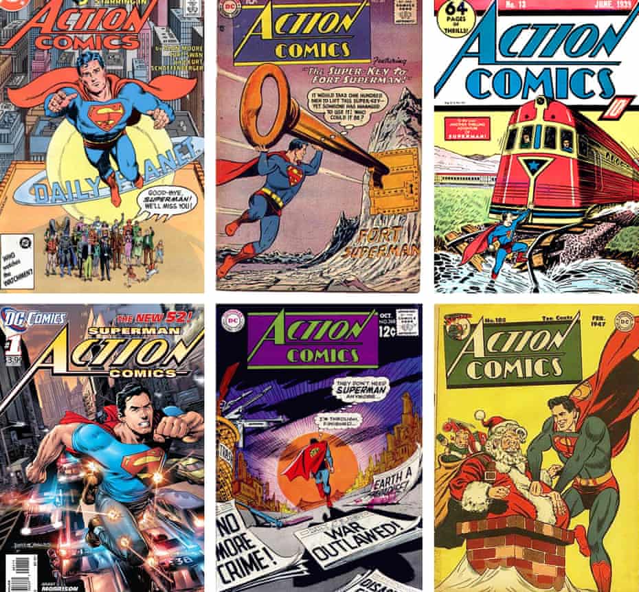 Eighty years of Superman: issues of Action Comics.