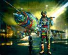 Make beads, not war: a bedazzled fighter jet lands in Seattle