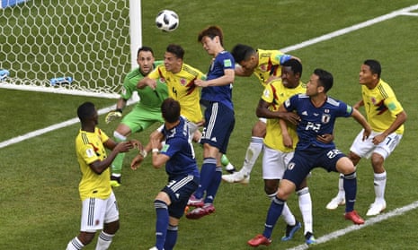 Yuya Osako scores Japan’s winner against Colombia in their opening World Cup match.