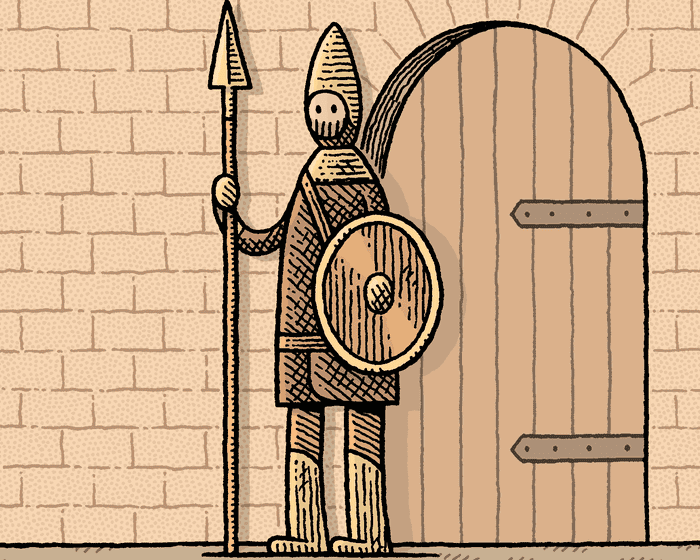 Tom Gauld on the two doors riddle – cartoon