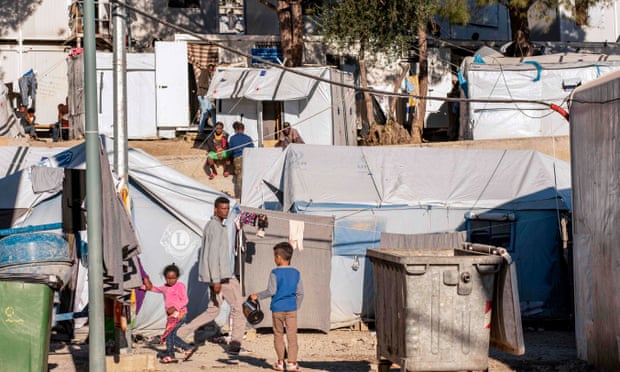 The official Moria refugee camp on Lesbos, Greece
