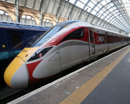 An LNER Azuma train at King’s Cross station, London.
