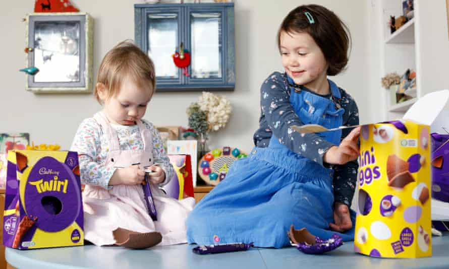 Children with Easter eggs