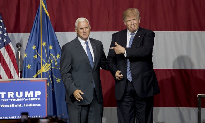 2020 Republican presidential and vice-presidential candidates Donald Trump and Mike Pence