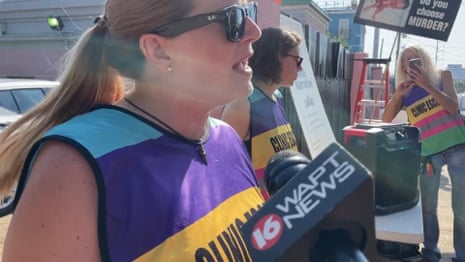 Mississippi abortion clinic escort expects 'suffering and death' after Roe v Wade overturned – video