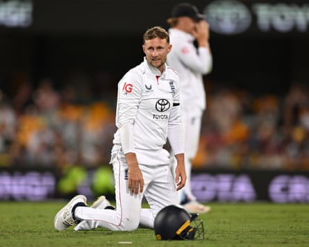 Joe Root reacts to shelling one of England’s five missed catching chances