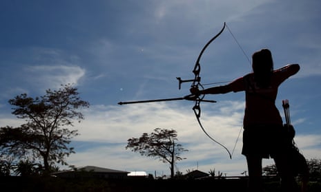Archery at the Commonwealth Youth Games in Samoa.