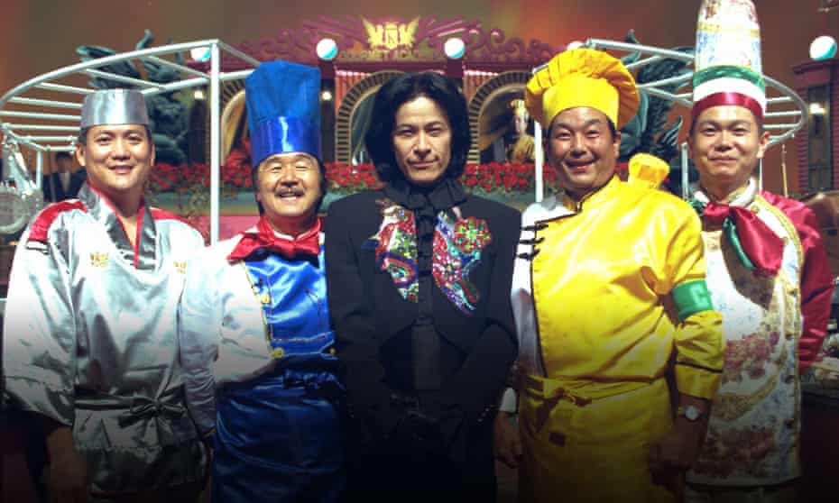 Iron Chef (from left): Morimoto Masaharu, Sakai Hiroyuki, Chairman Kaga, Kenichi Chen and Kobe Masahiko.