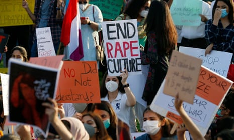 Women at a rally in Islamabad protest against rape.