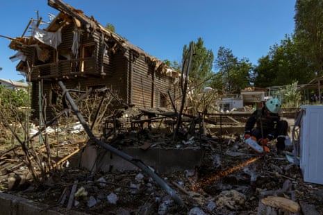 Aftermath of a Russian attack on private houses in Zaporizhzhia on 1 June 2025.