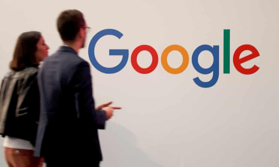 The Google logo is seen at VivaTech fair in Paris
