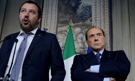Salvini and Silvio Berlusconi in Rome in May