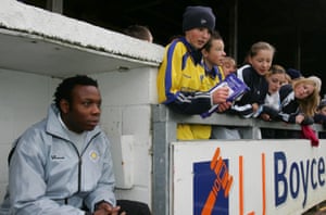 Leroy Rosenior at Torquay’s FA Cup tie against Birmingham in January 2006, during his time as the club’s manager.