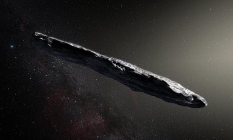 An artist's impression of the asteroid, named 'Oumuamua