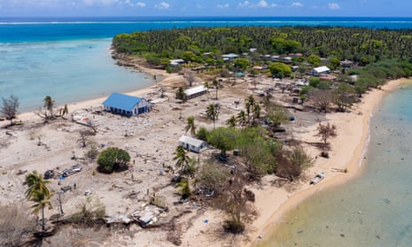 Tonga’s island of Atatā in the aftermath of a tsunami caused by the eruption of the Hunga Tonga-Hunga Ha'apai volcano
