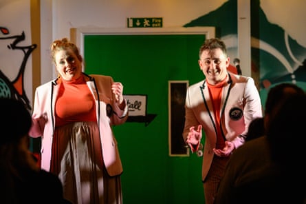 Cantrill performing with Amy Gledhill as The Delightful Sausage.